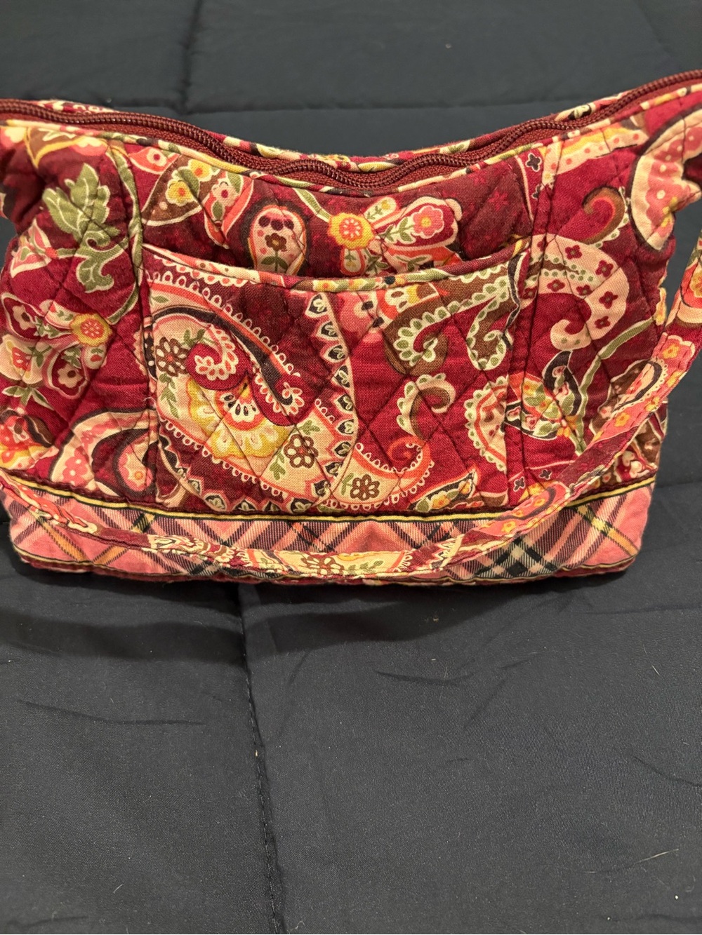 Vera Bradley Red and Pink Paisley Quilted Mini Shoulder Purse - Picture 3 of 7
